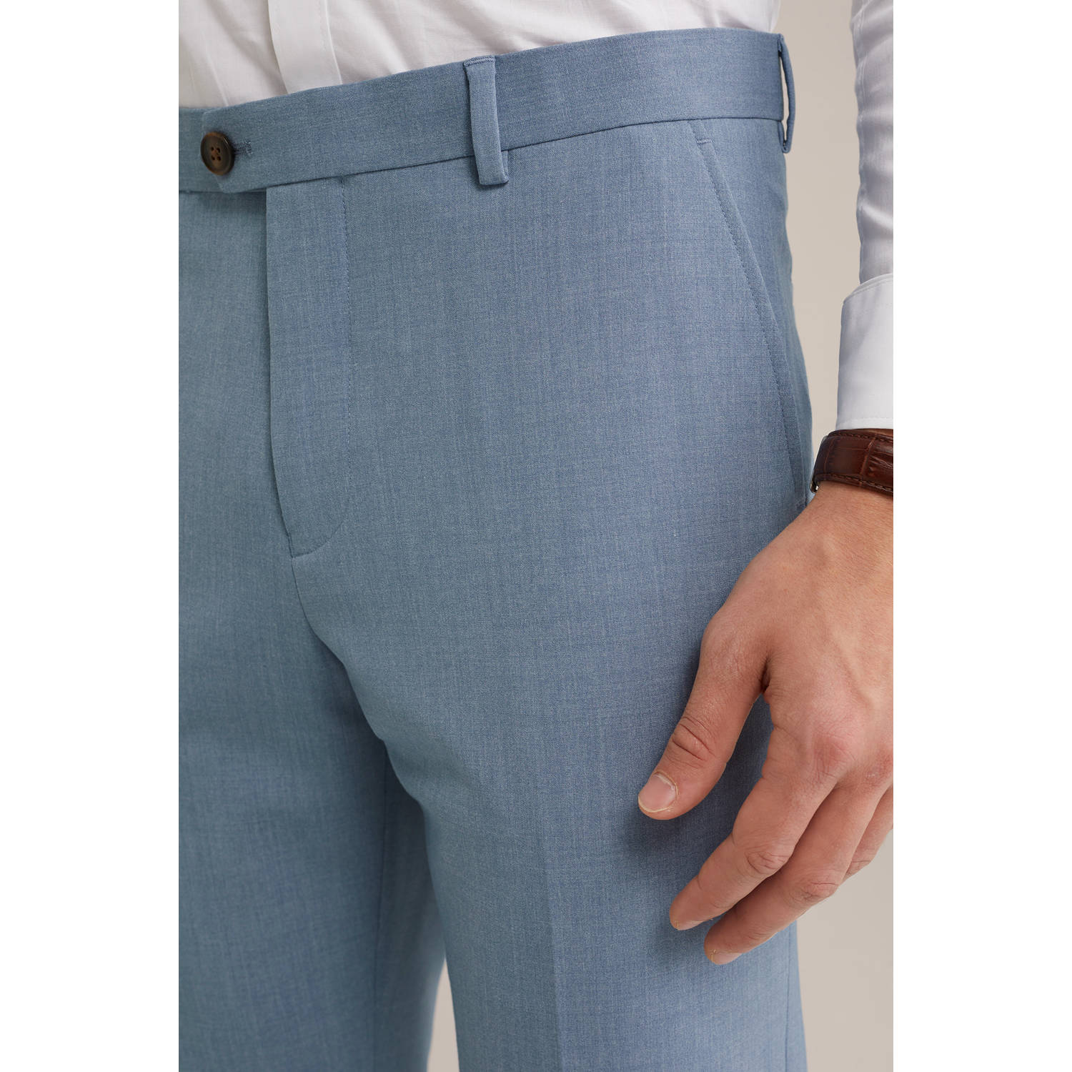 WE Fashion WE Fundamentals slim pantalon grijsblauw