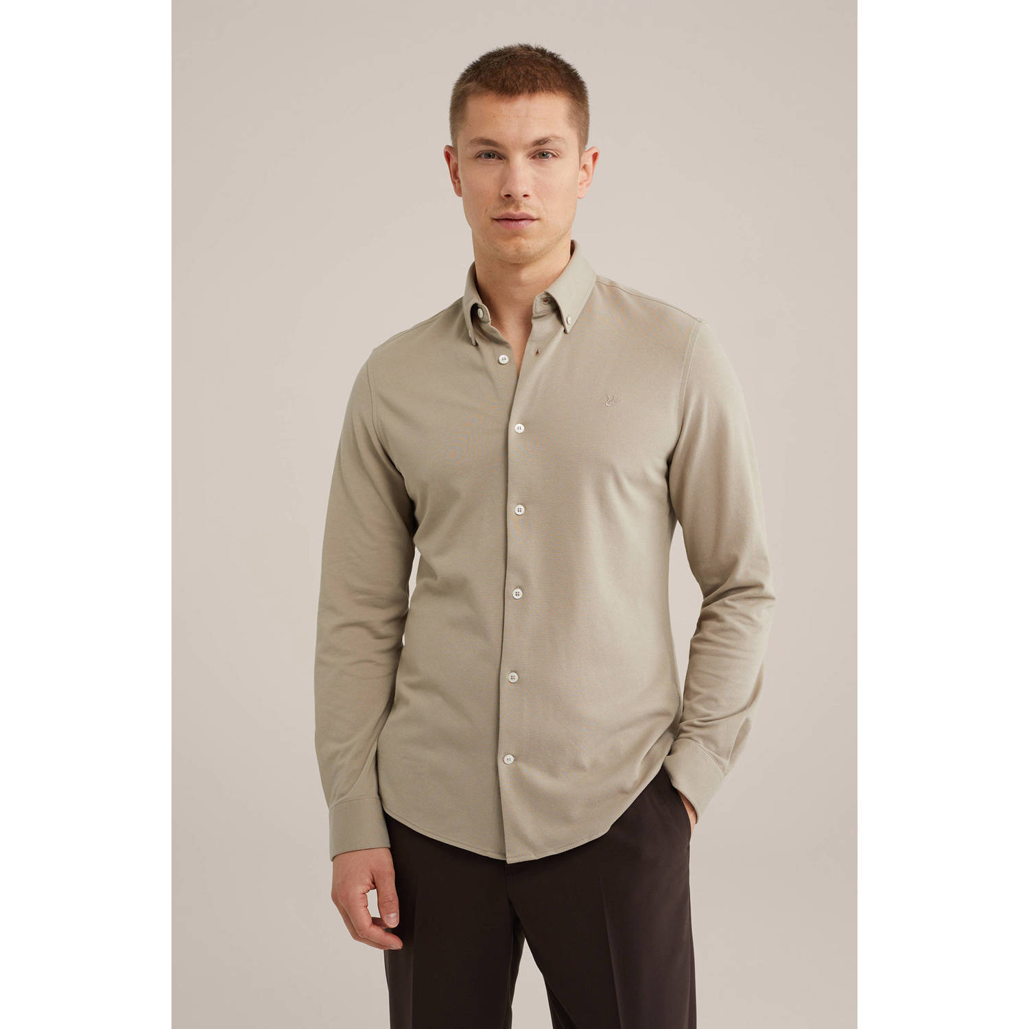 WE Fashion WE Fundamentals Tall fit overhemd beige