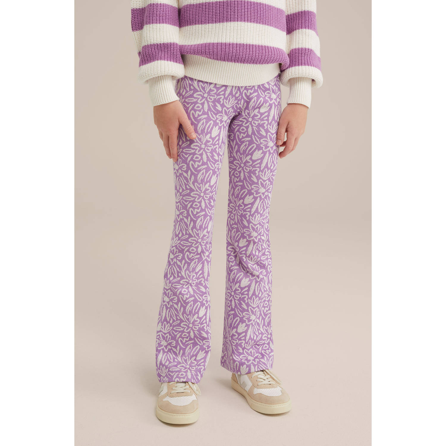 WE Fashion flared broek lila