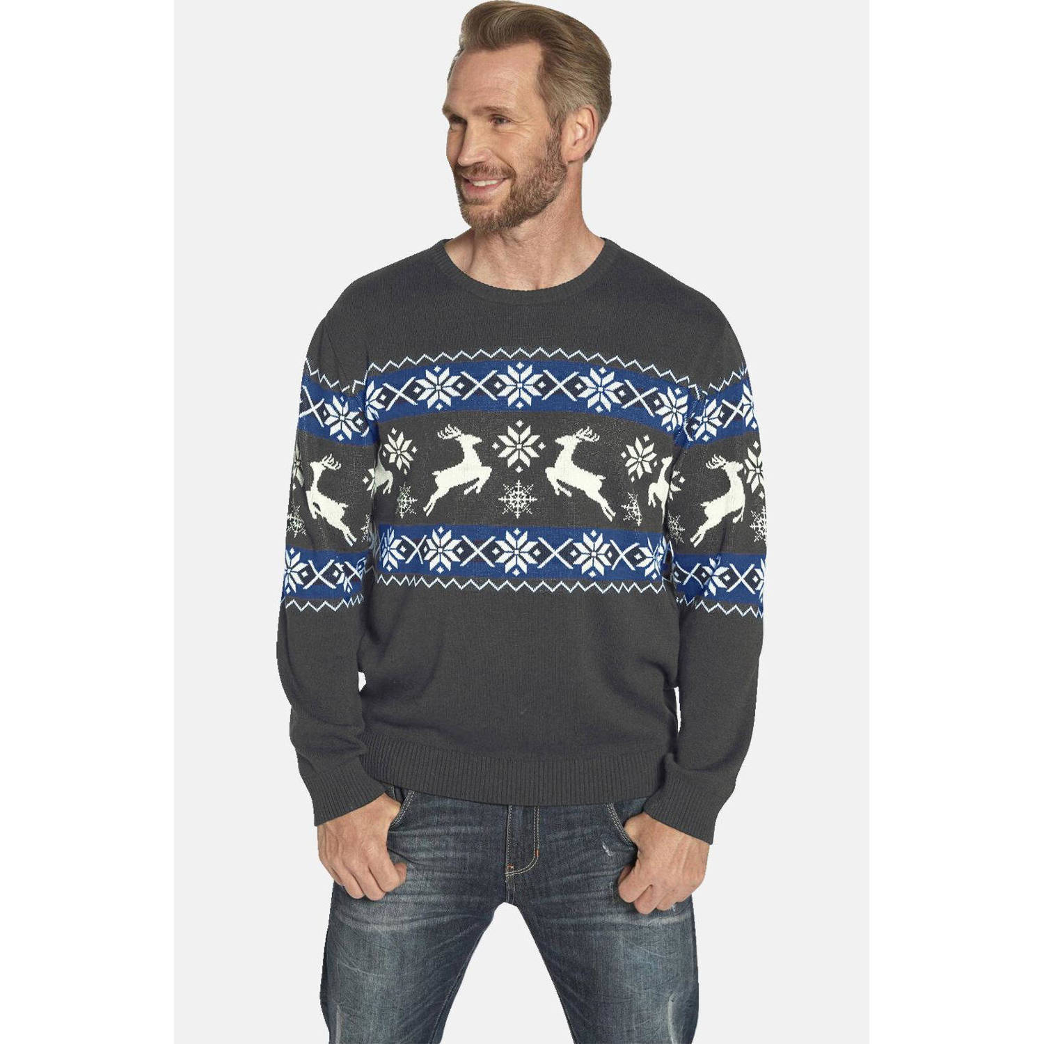 Jan Vanderstorm kersttrui TORE Plus Size grijs