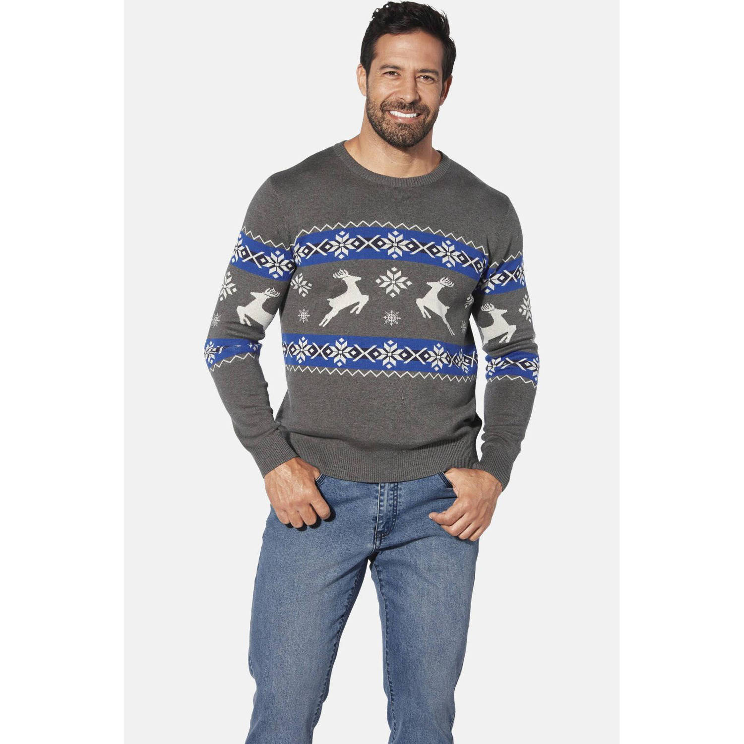 Jan Vanderstorm kersttrui TORE Plus Size grijs