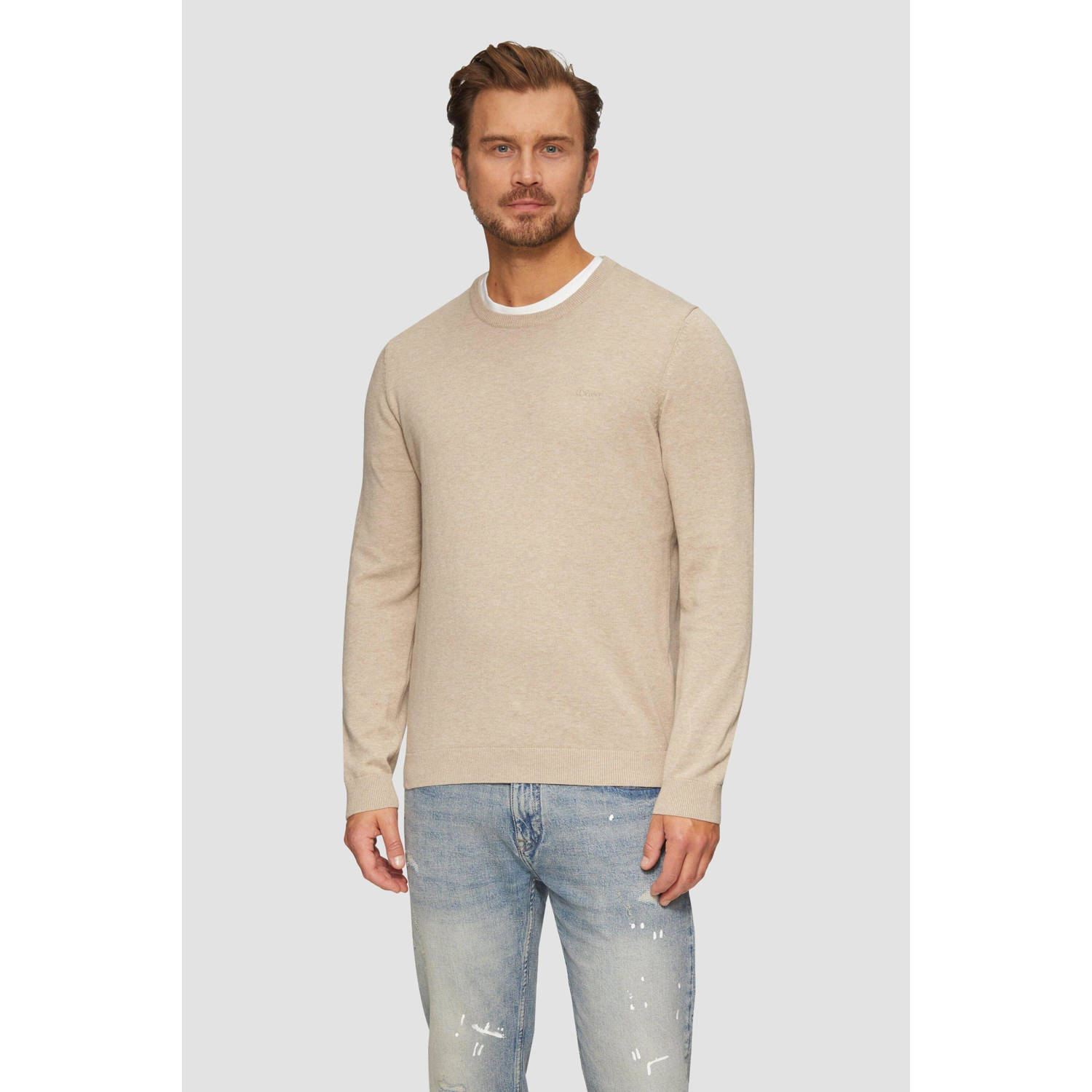 s.Oliver pullover beige fijn gebreid