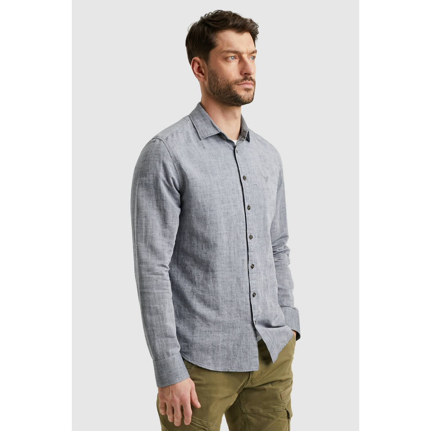 PME Legend casual overhemd grijsblauw