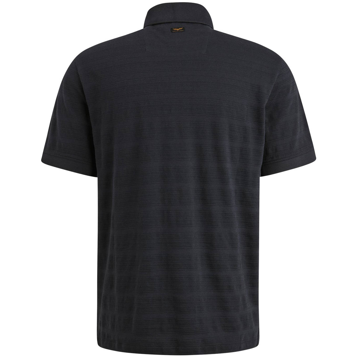 PME Legend regular polo met ingebreid patroon donkerblauw