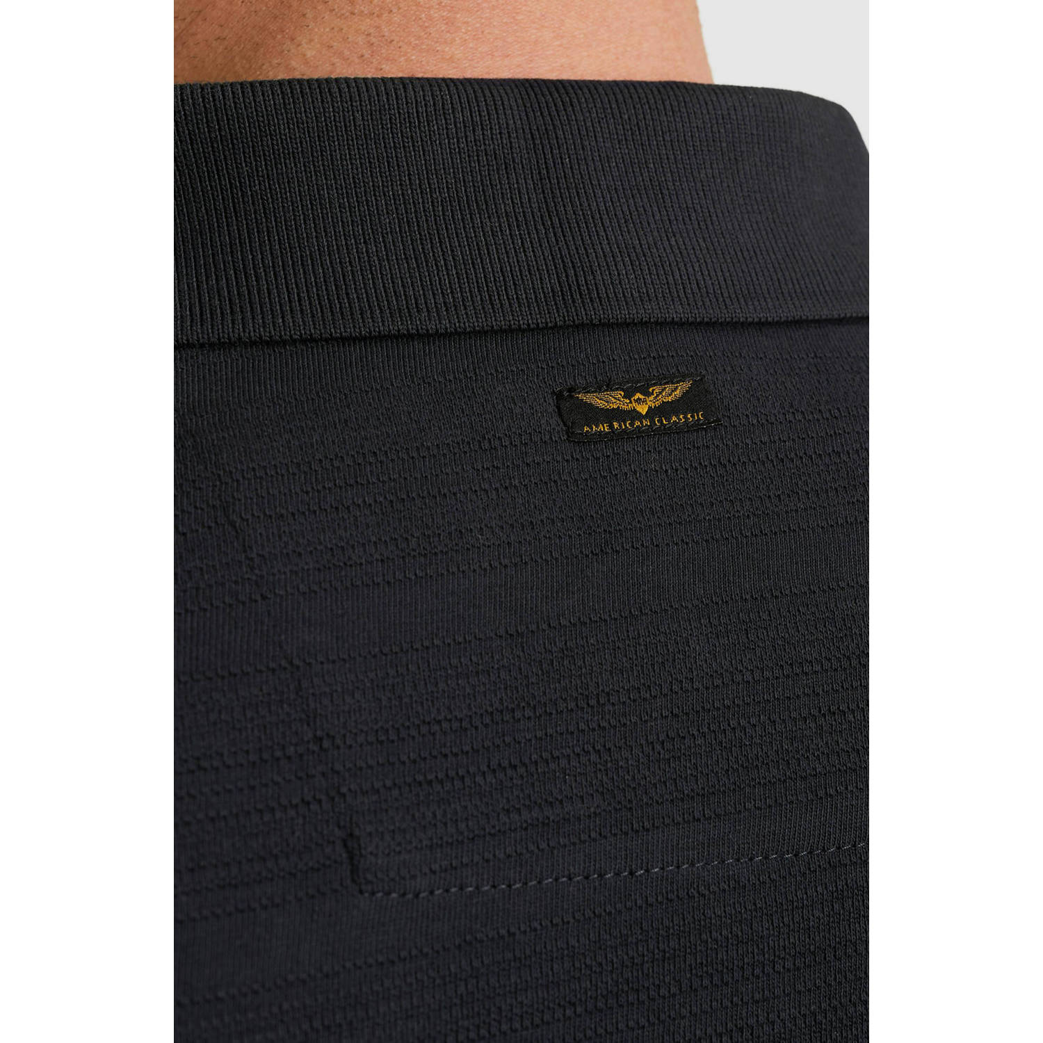PME Legend regular polo met ingebreid patroon donkerblauw