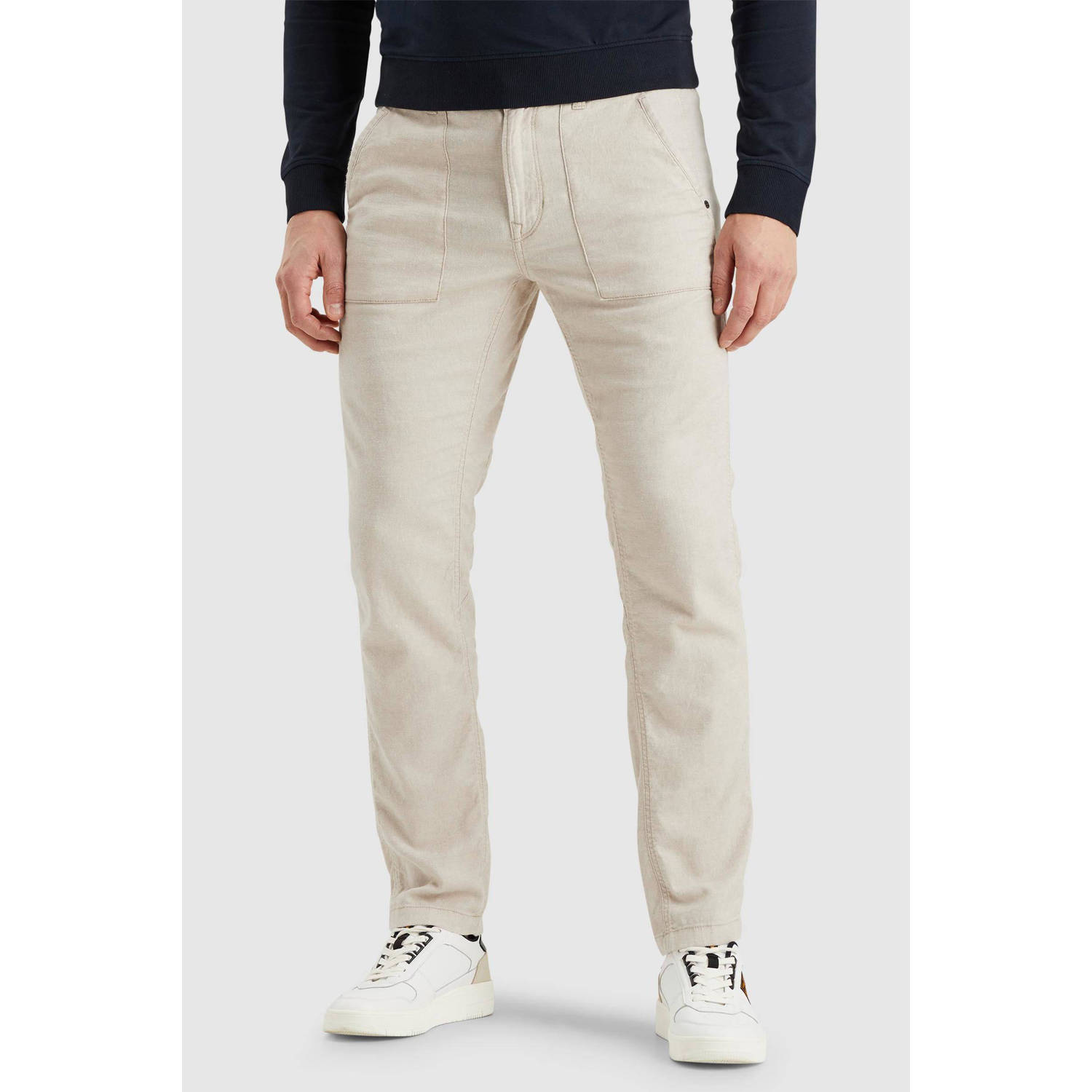 PME Legend linnen slim casual broek ecru