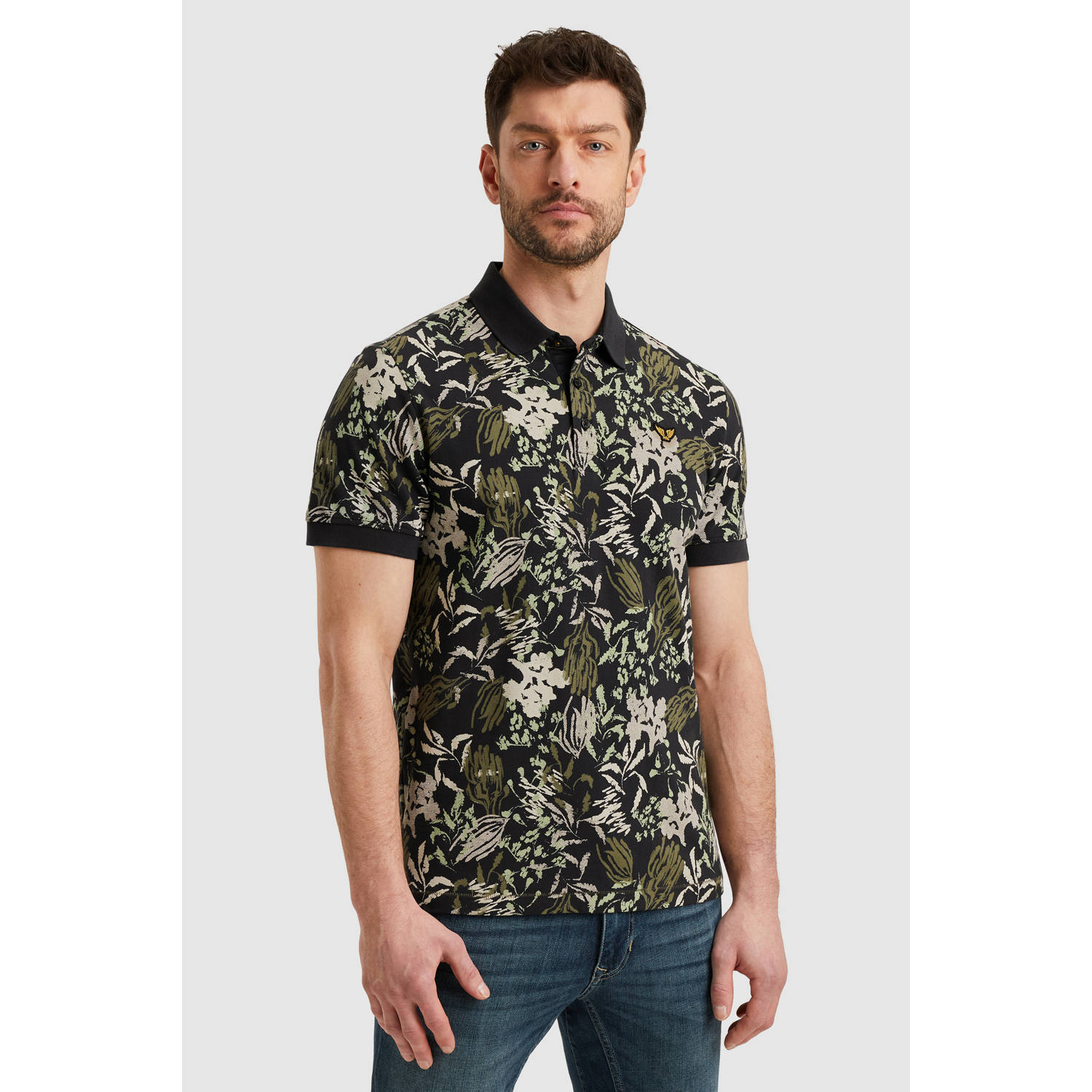 PME Legend Poloshirt Piqué Print Navy