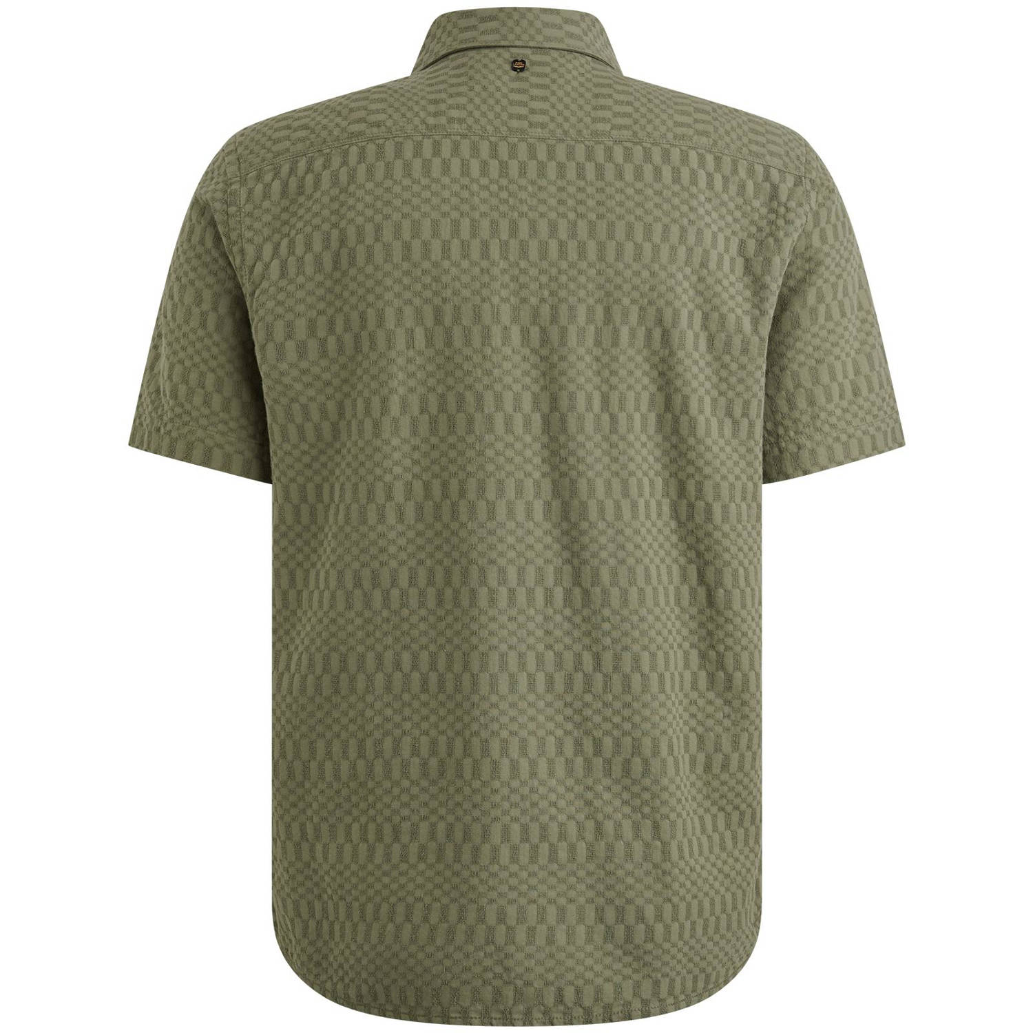 PME Legend casual overhemd met ingebreid patroon groen