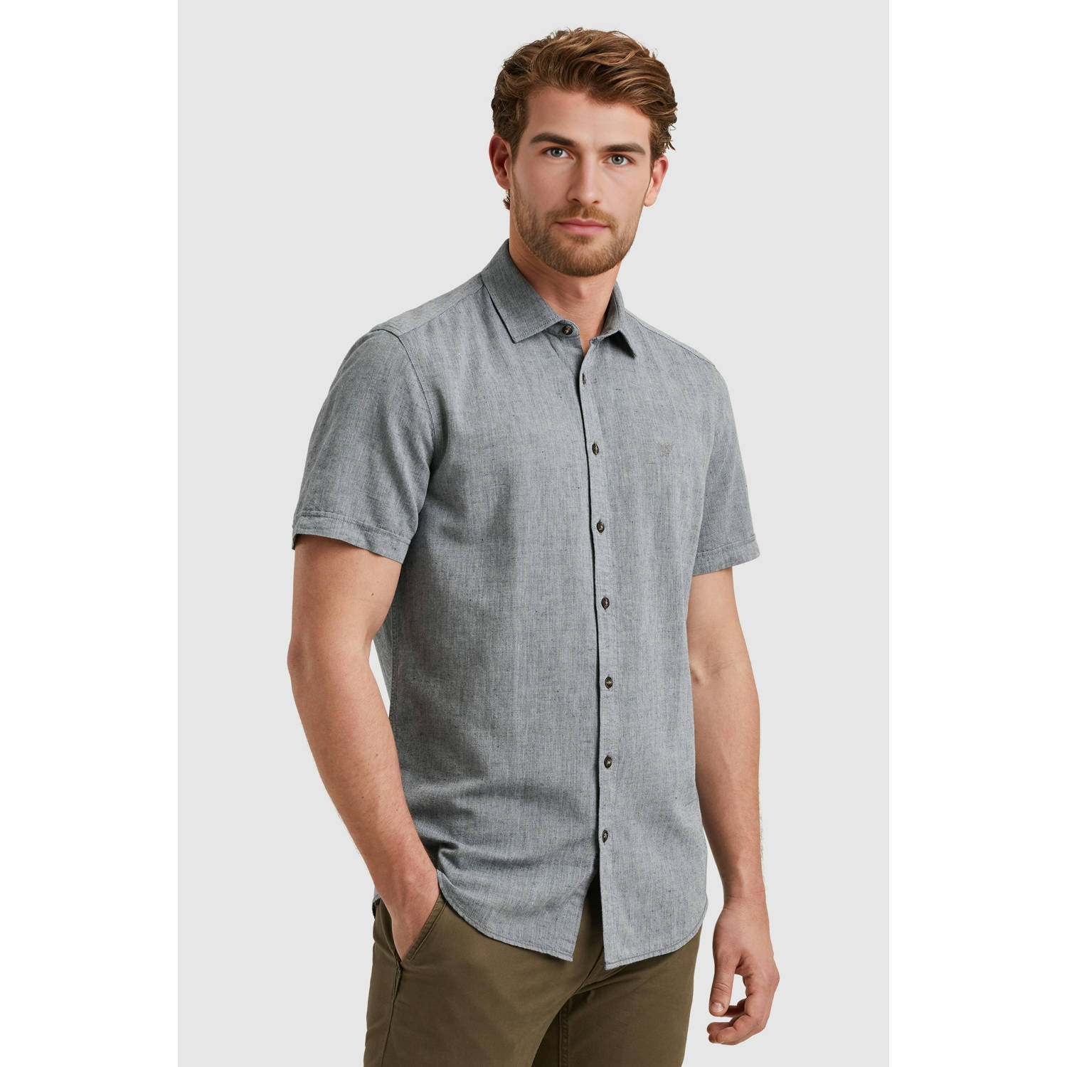 PME Legend casual overhemd grijsblauw