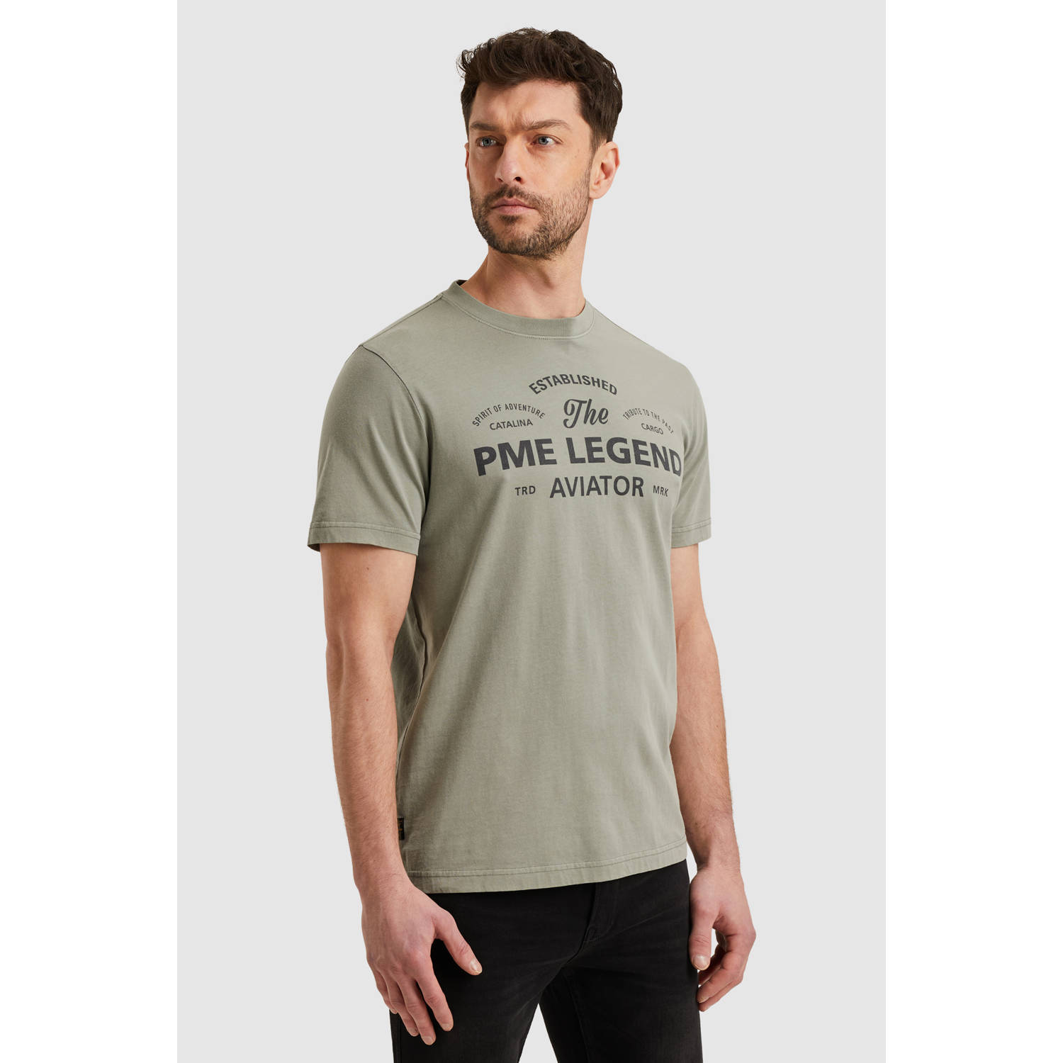 PME Legend T-shirt grijsgroen