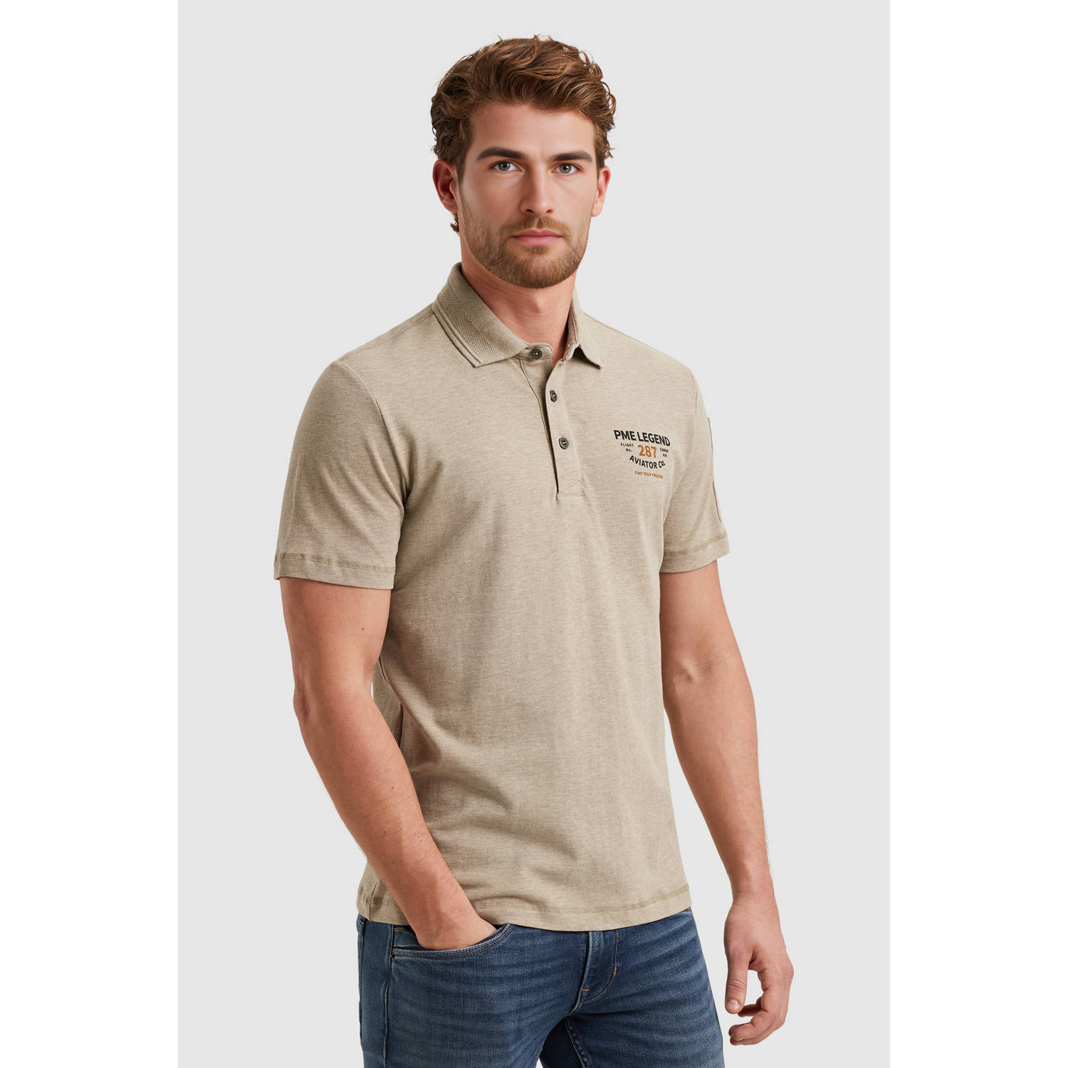 PME Legend regular polo ecru