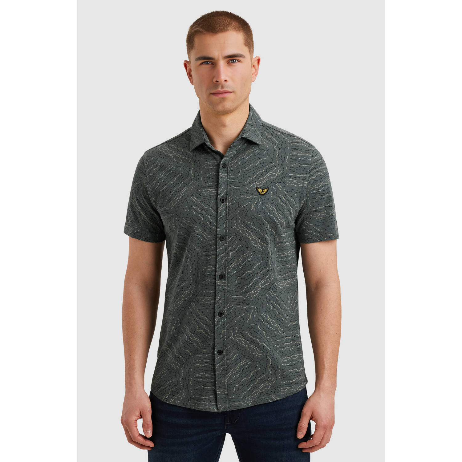 PME Legend casual overhemd grijsblauw