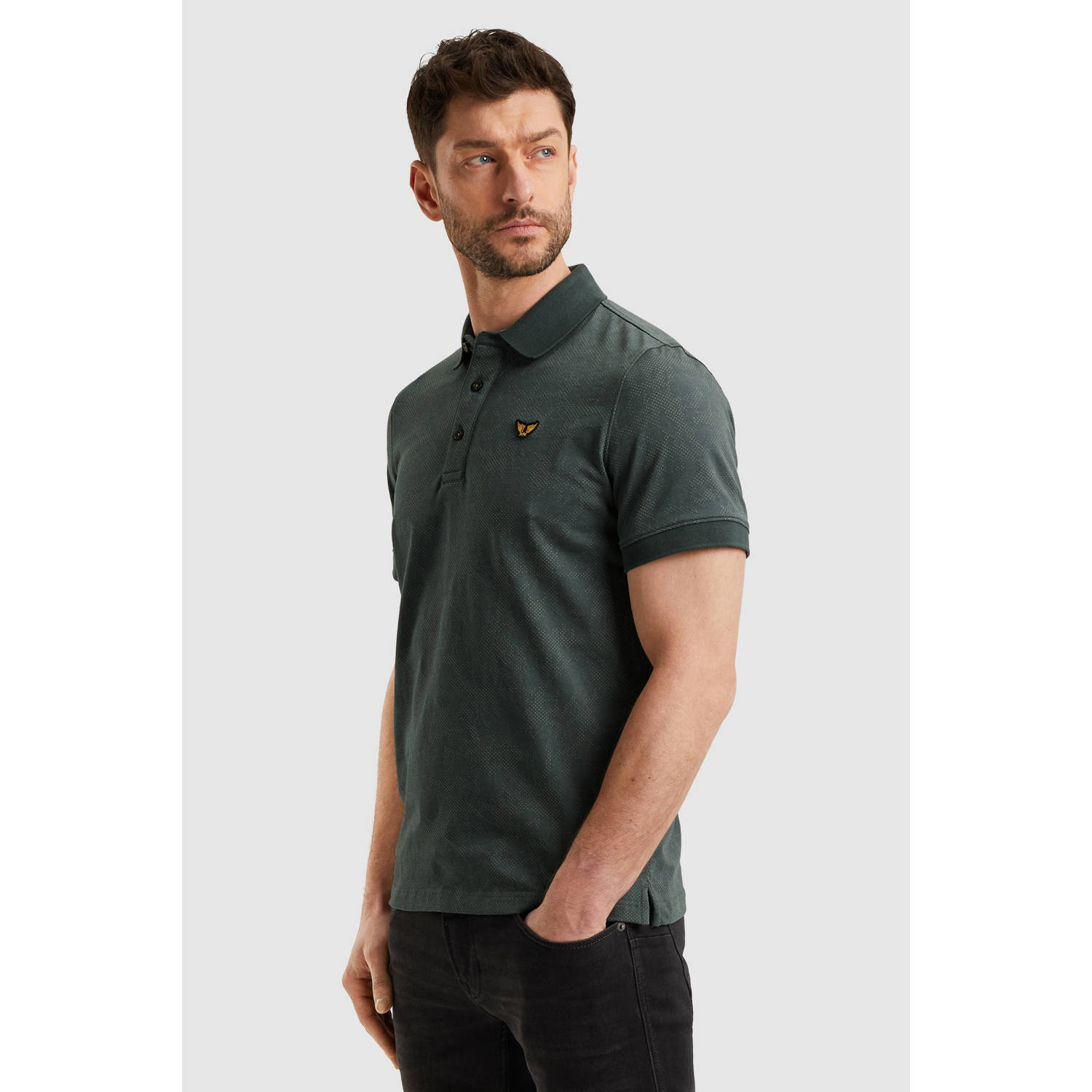 PME Legend regular polo donkergroen