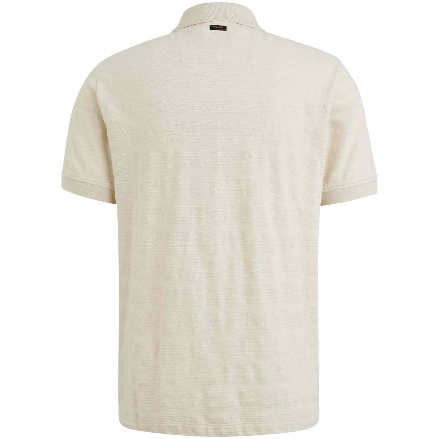 PME Legend regular polo met ingebreid patroon ecru