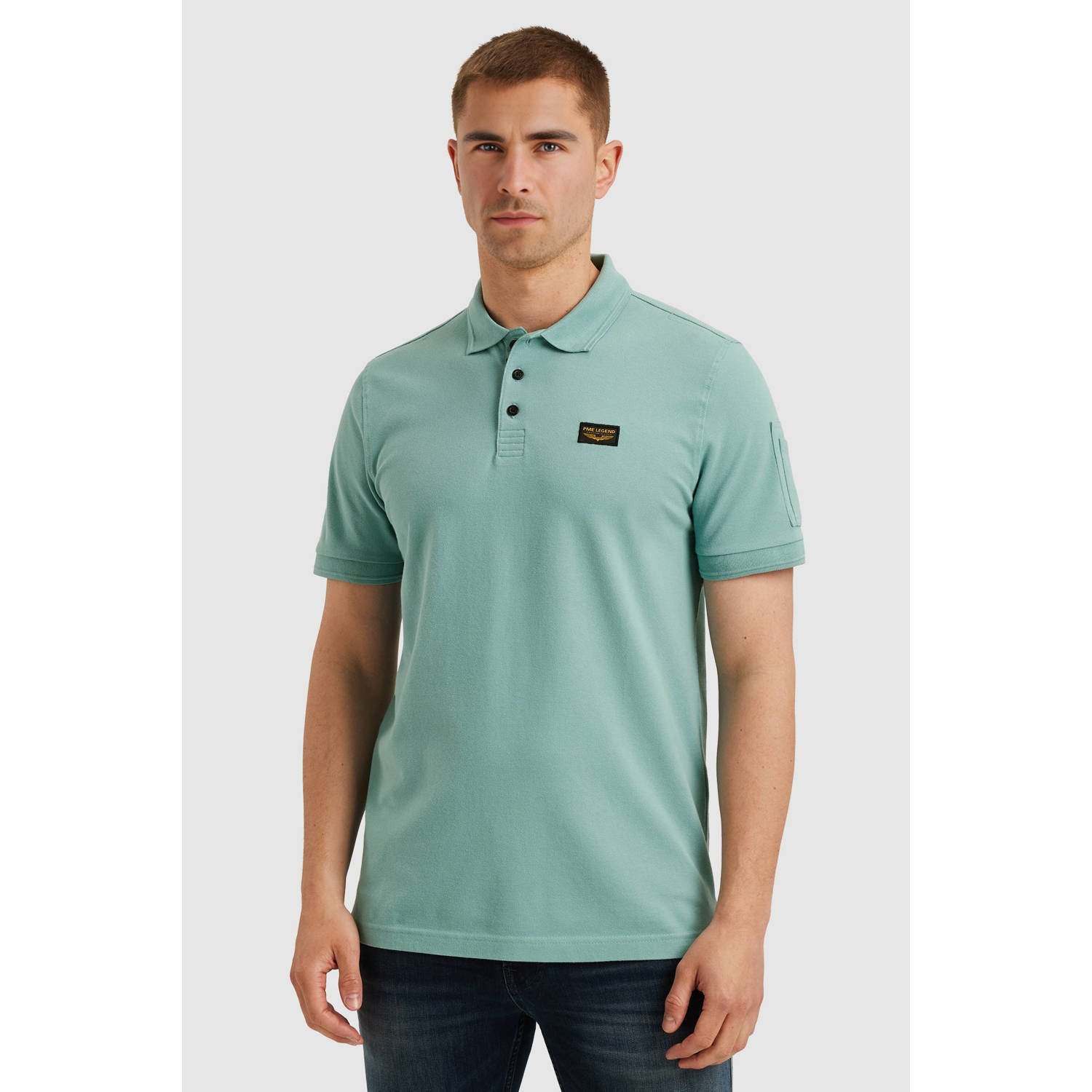 PME LEGEND Heren Polo's & T-shirts Trackway Polo Lichtblauw