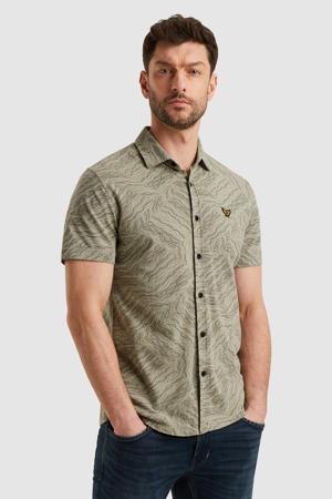 casual overhemd grijsgroen