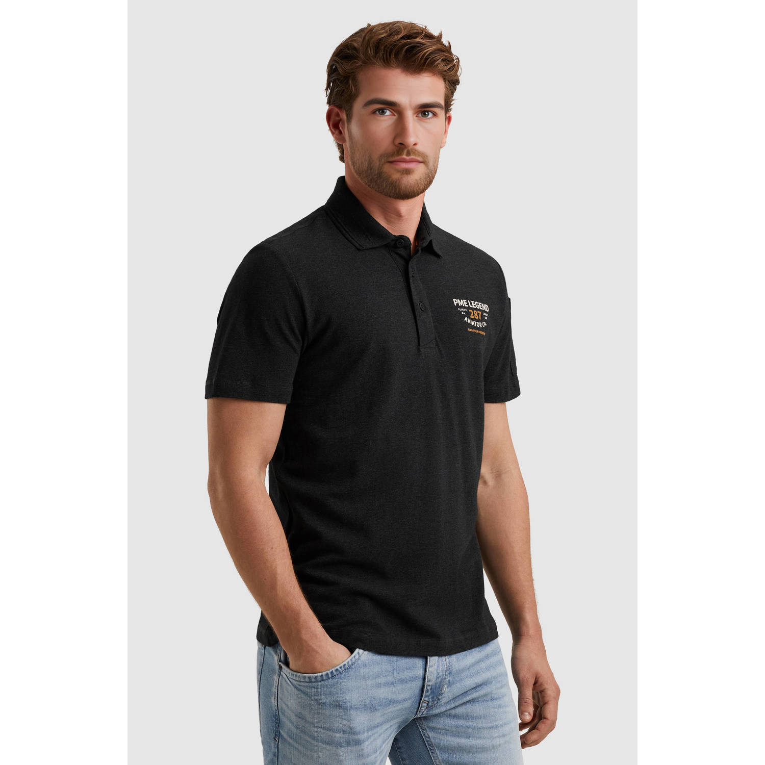 PME Legend regular polo antraciet