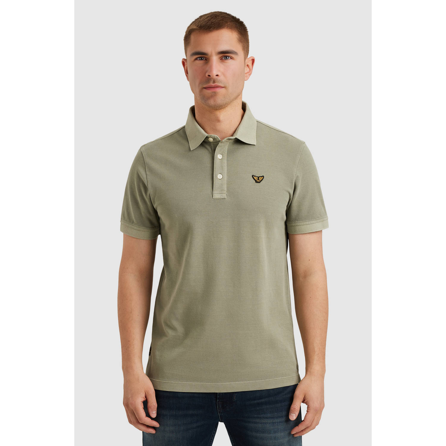 PME LEGEND Polo met garment-dye wassing