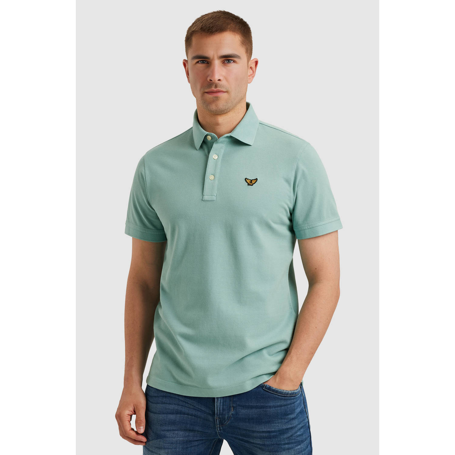PME LEGEND Polo met garment-dye wassing