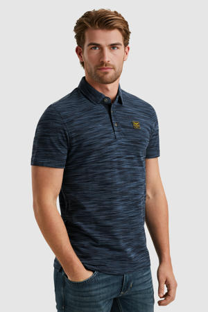 slim polo donkerblauw