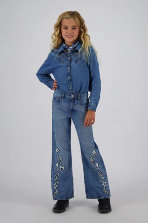 wide leg jeans light blue denim