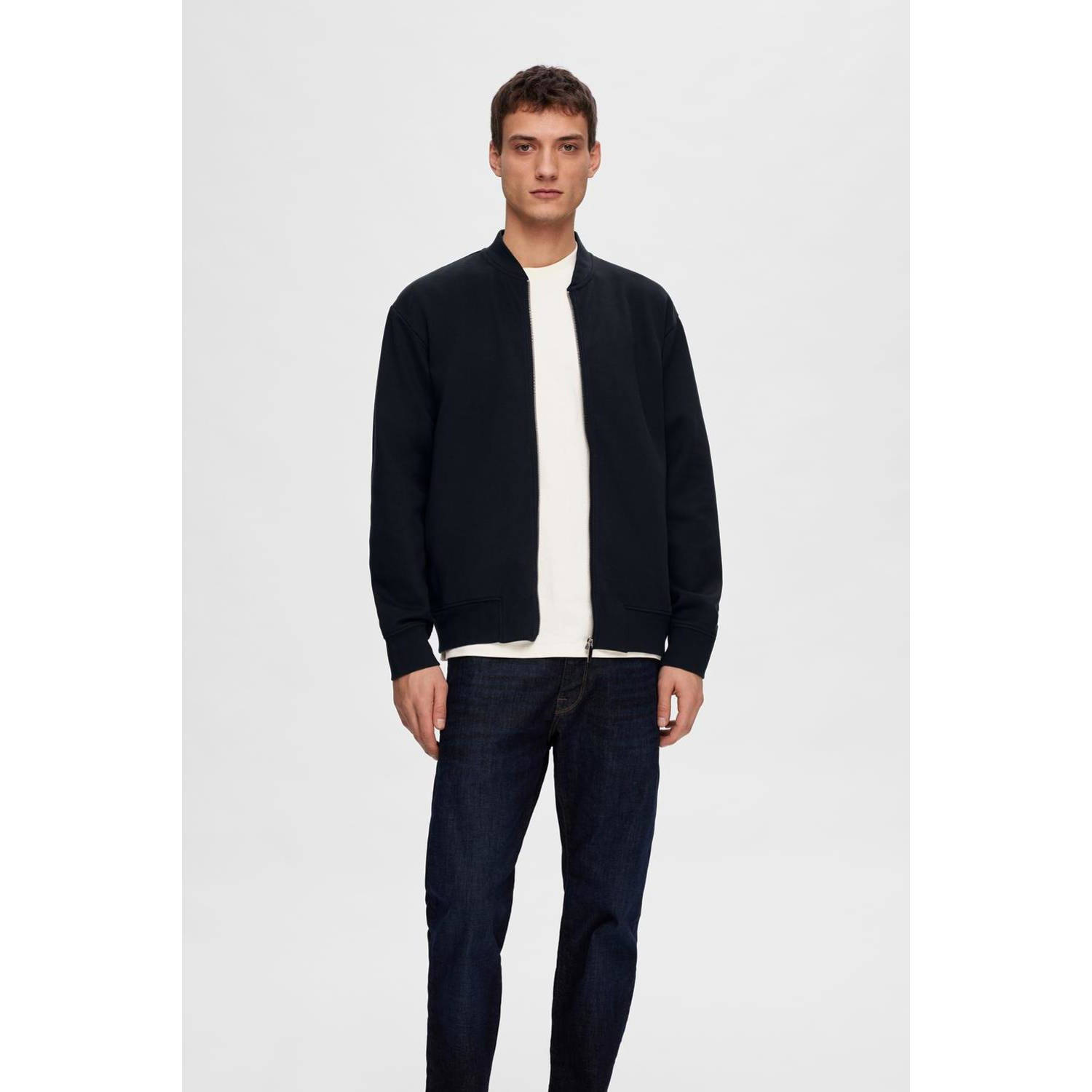 SELECTED HOMME sweatvest donkerblauw