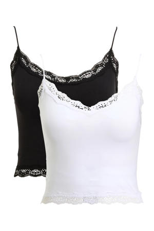 hemd ONLVICKY (set van 2) zwart/wit