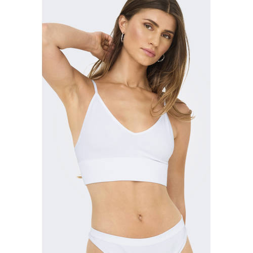 ONLY crop top ONLVICKY met ribstructuur (set van 3) zwart/wit afbeelding