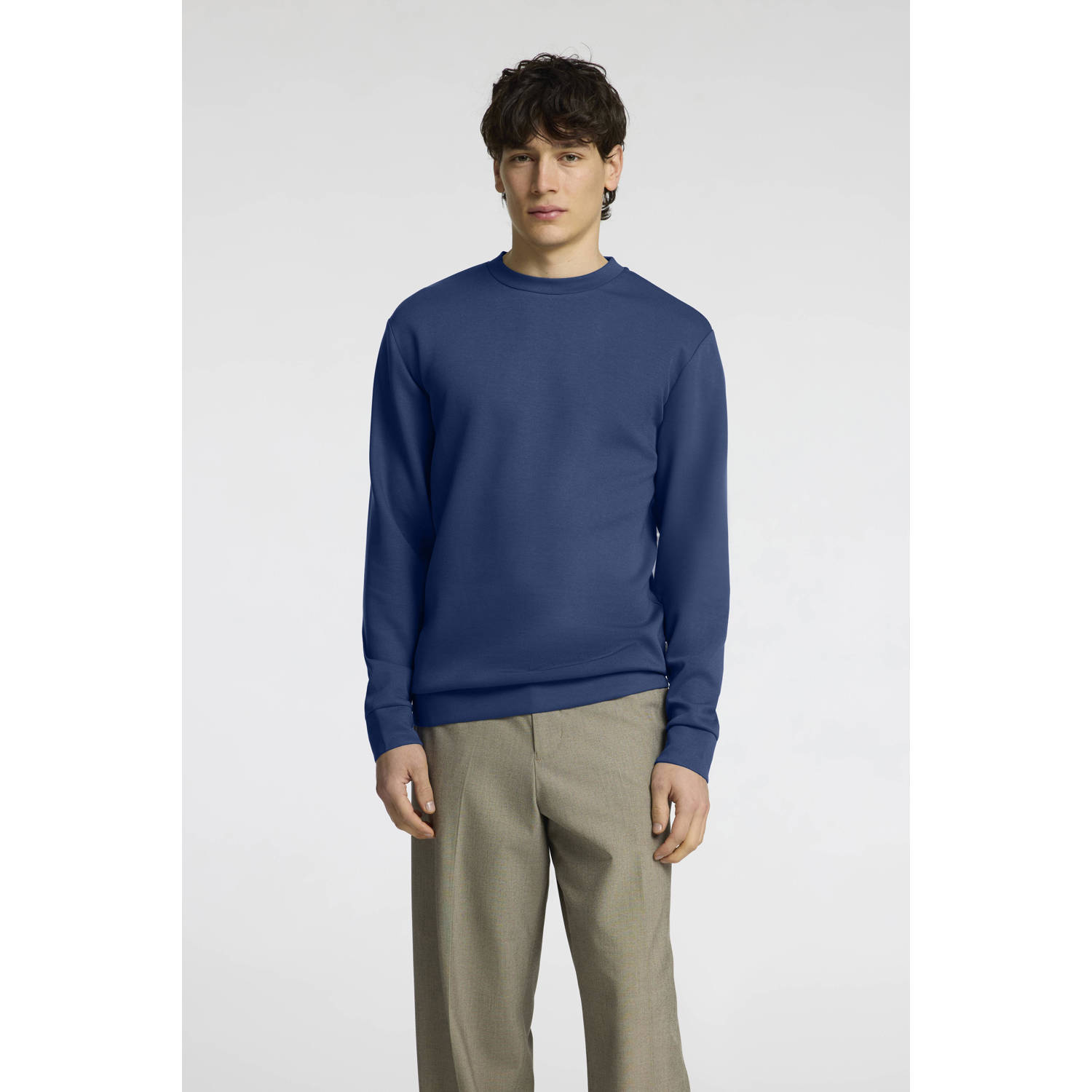 Selected Homme Sweatshirt met ribboorden model 'EMANUEL'