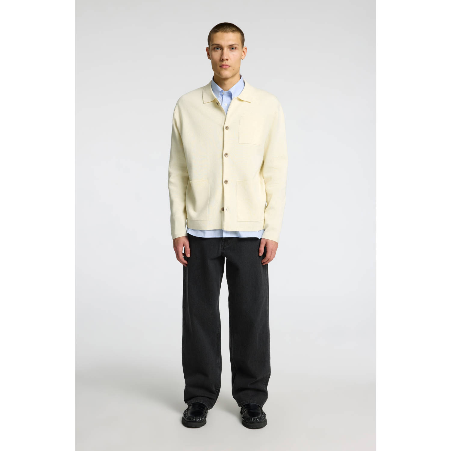 SELECTED HOMME gebreid vest ecru