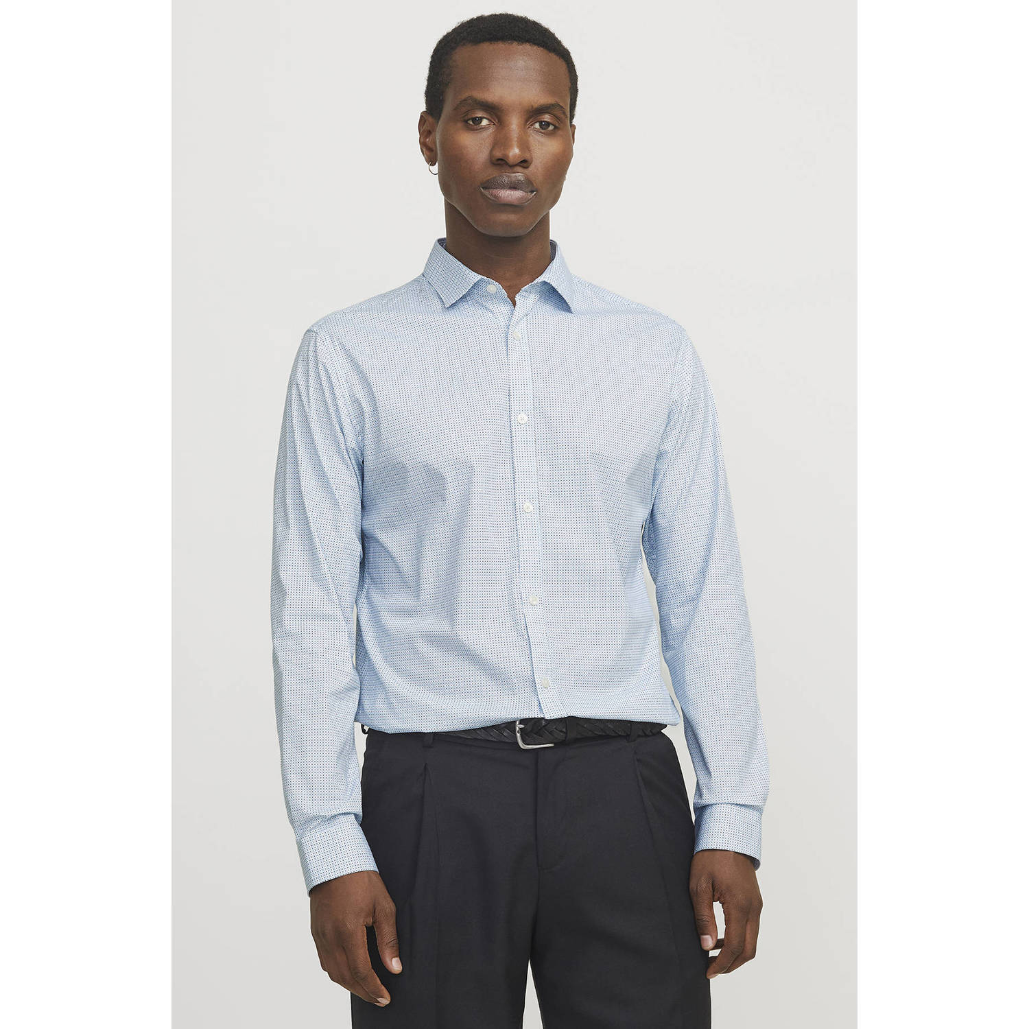 JACK & JONES PREMIUM casual overhemd lichtblauw