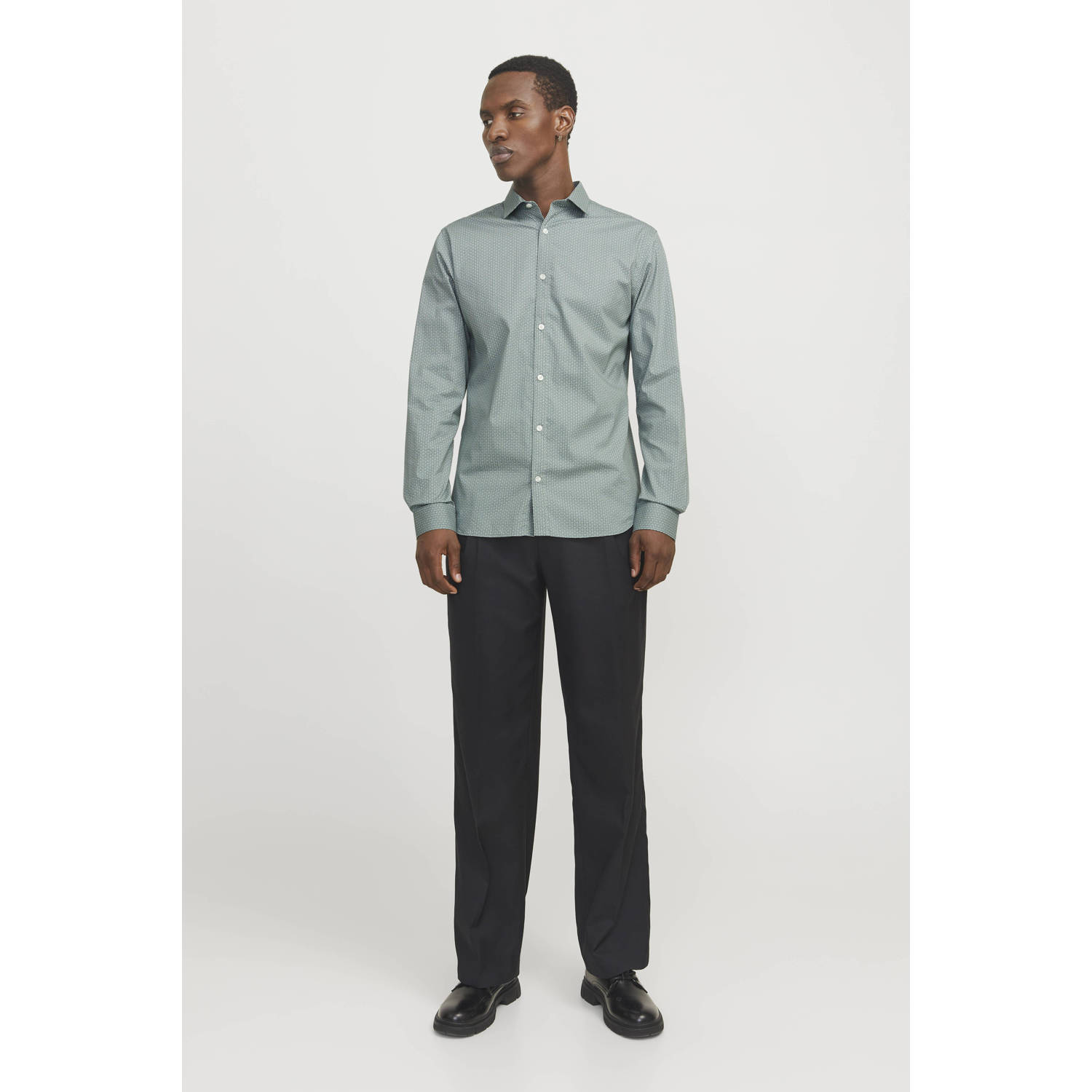 JACK & JONES PREMIUM casual overhemd groen