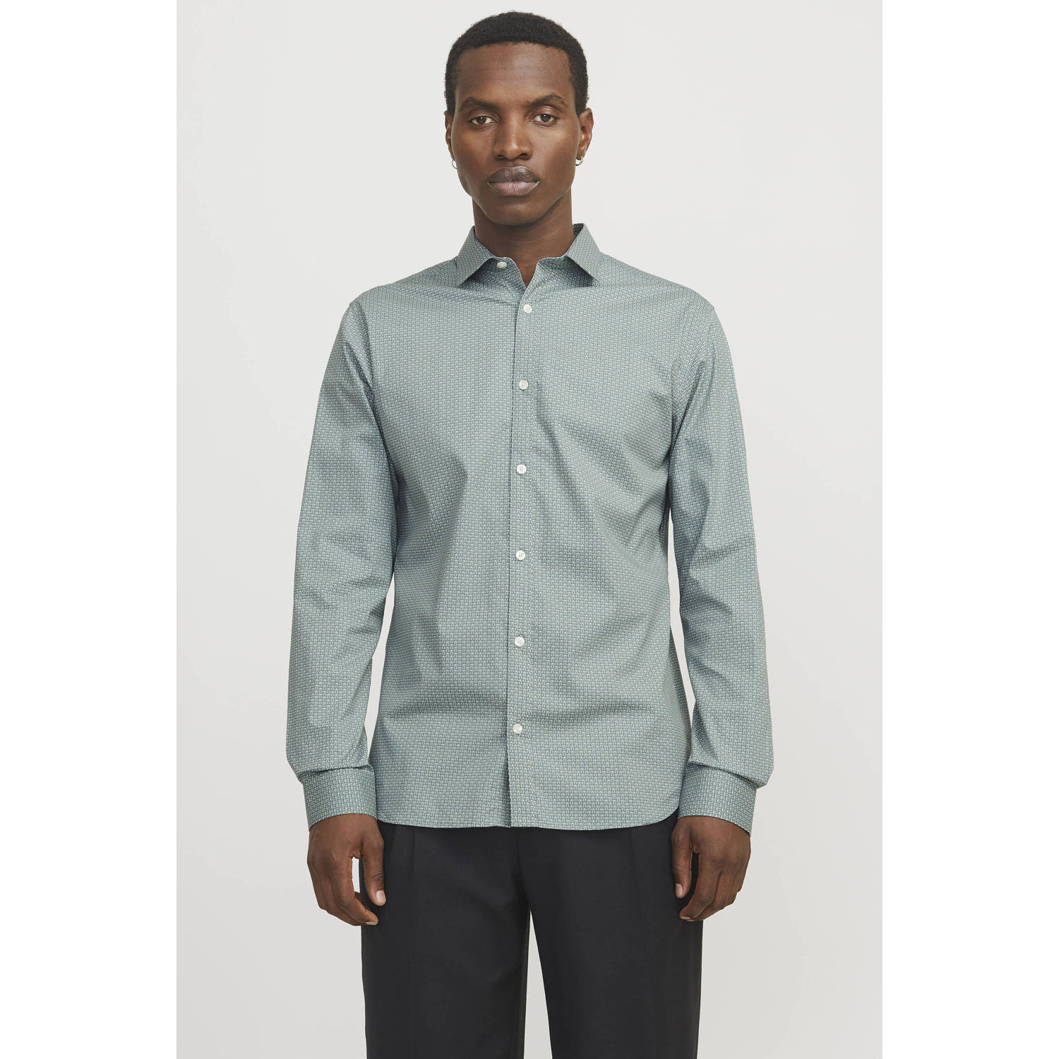 JACK & JONES PREMIUM casual overhemd groen