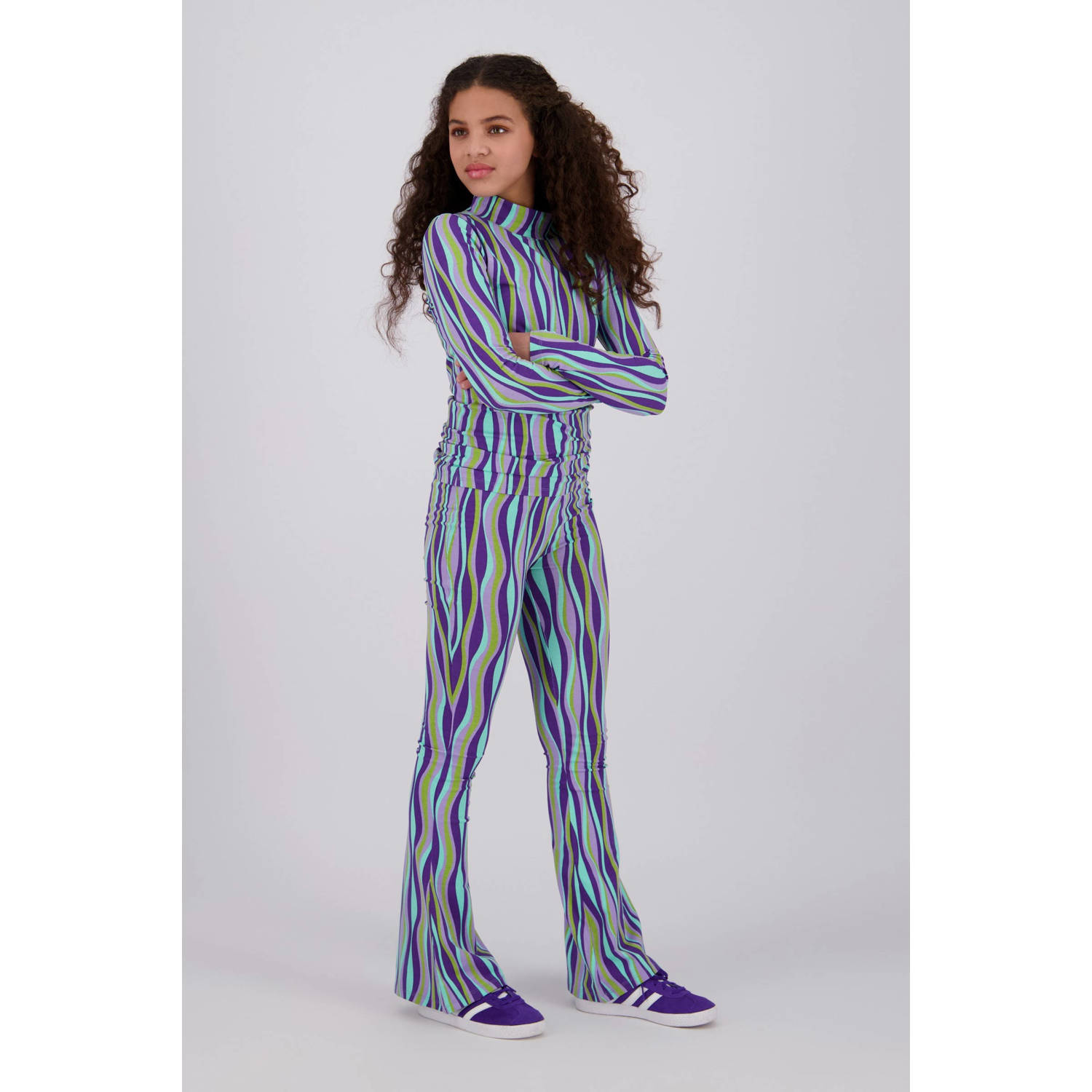 Raizzed flared legging paars
