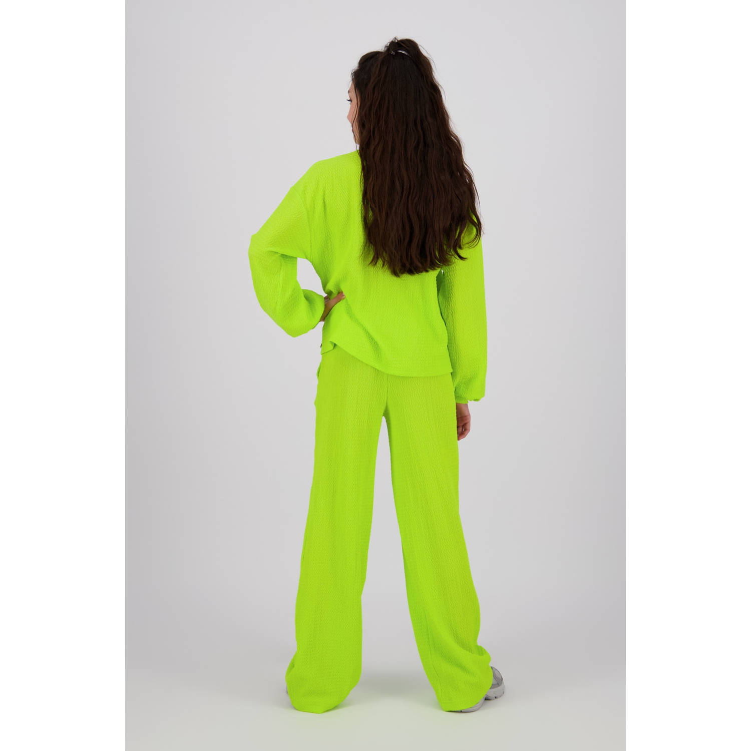 Raizzed wide leg broek neon geel