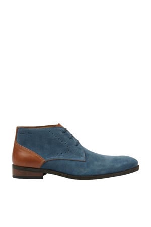 Vienna suède veterschoenen blauw