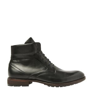 Henry leren veterboots zwart
