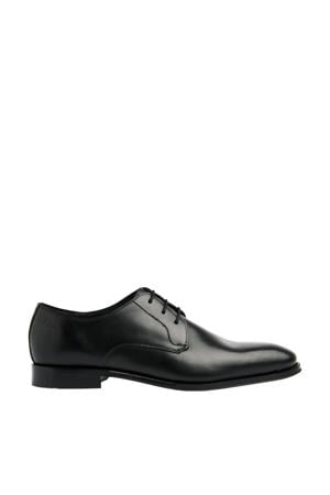 Madison leren veterschoenen zwart