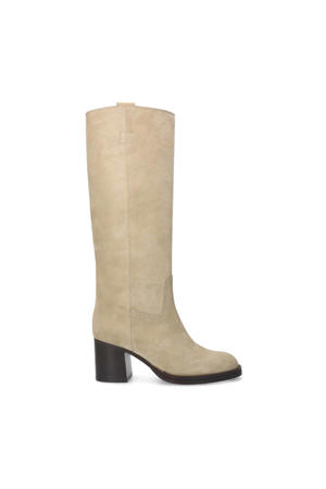   suède hoge laarzen beige