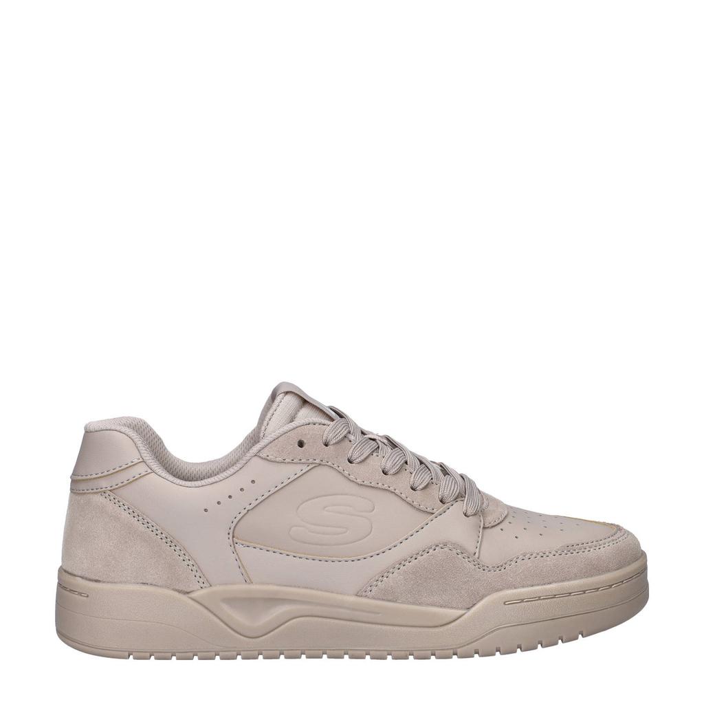 Taupe heren Skechers Koopa Volley sneakers van imitatieleer met veters