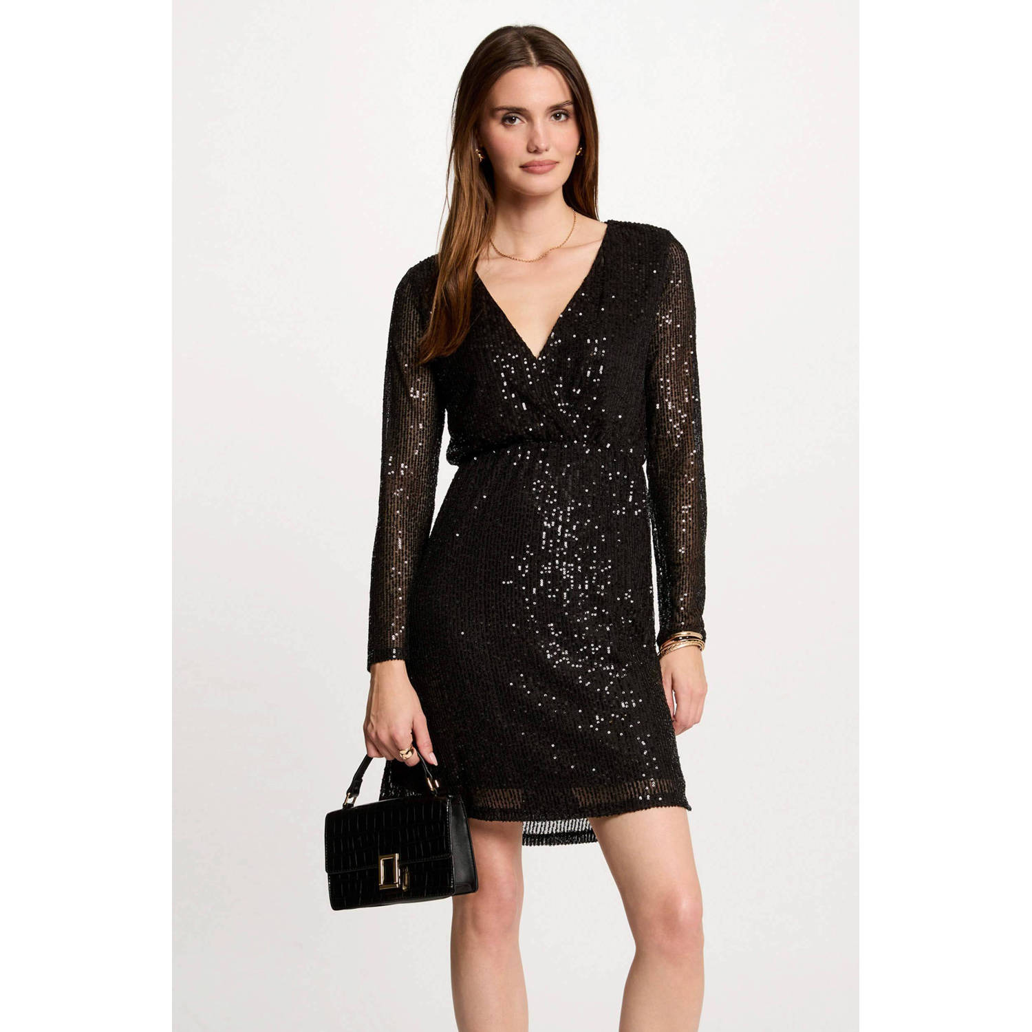Morgan little black dress met pailletten zwart