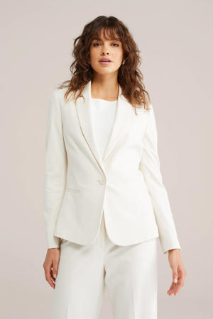 jersey getailleerde blazer ecru