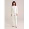 WE Fashion jersey getailleerde blazer ecru