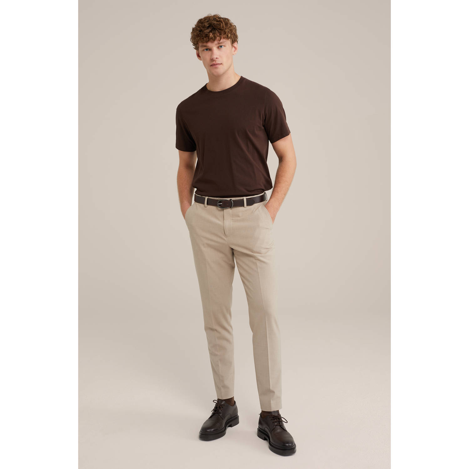 WE Fashion WE Fundamentals slim pantalon beige