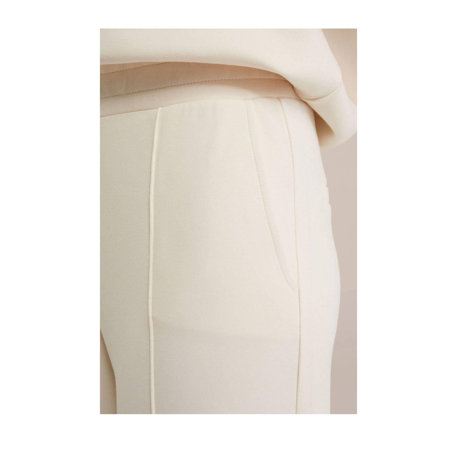 WE Fashion straight regular waist joggingbroek ecru