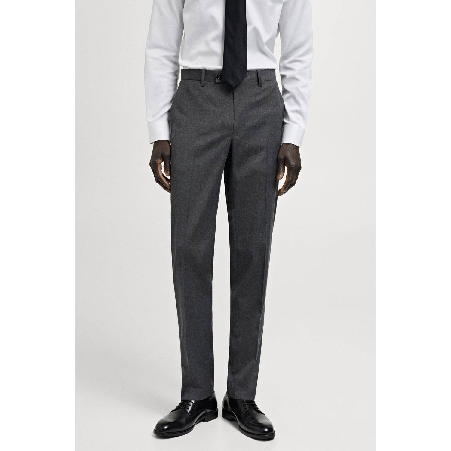 Mango Man slim pantalon grijs
