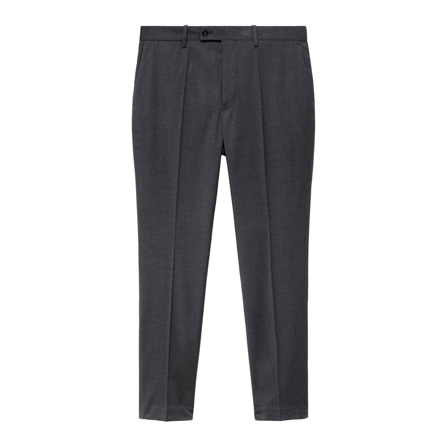 Mango Man slim pantalon grijs