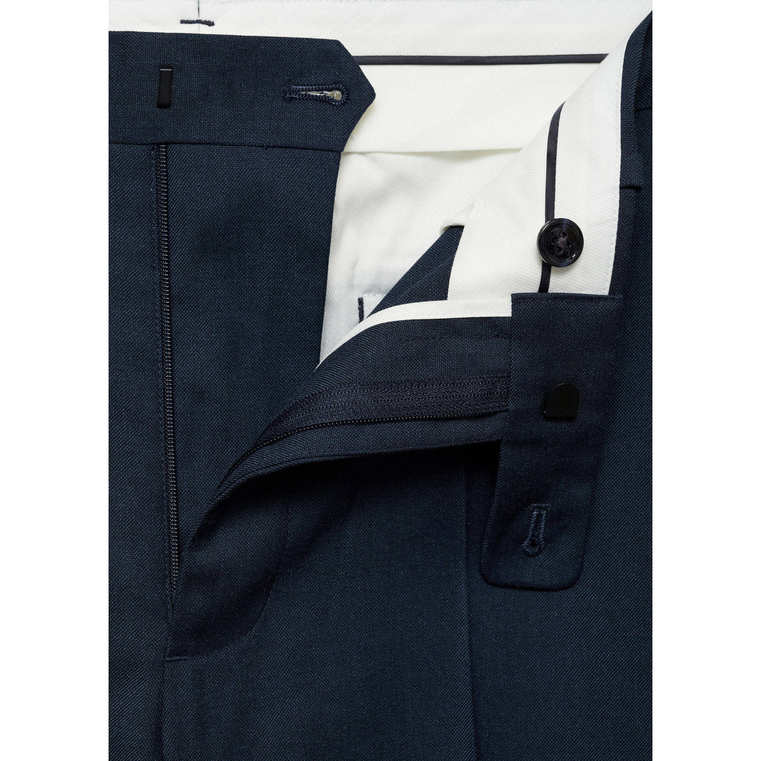 Mango Man slim pantalon donkerblauw