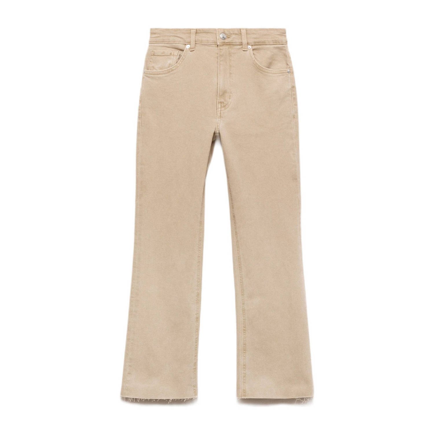 Mango regular waist cropped jeans beige