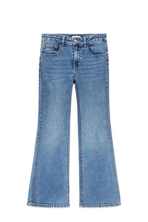 regular waist flared jeans medium blue denim